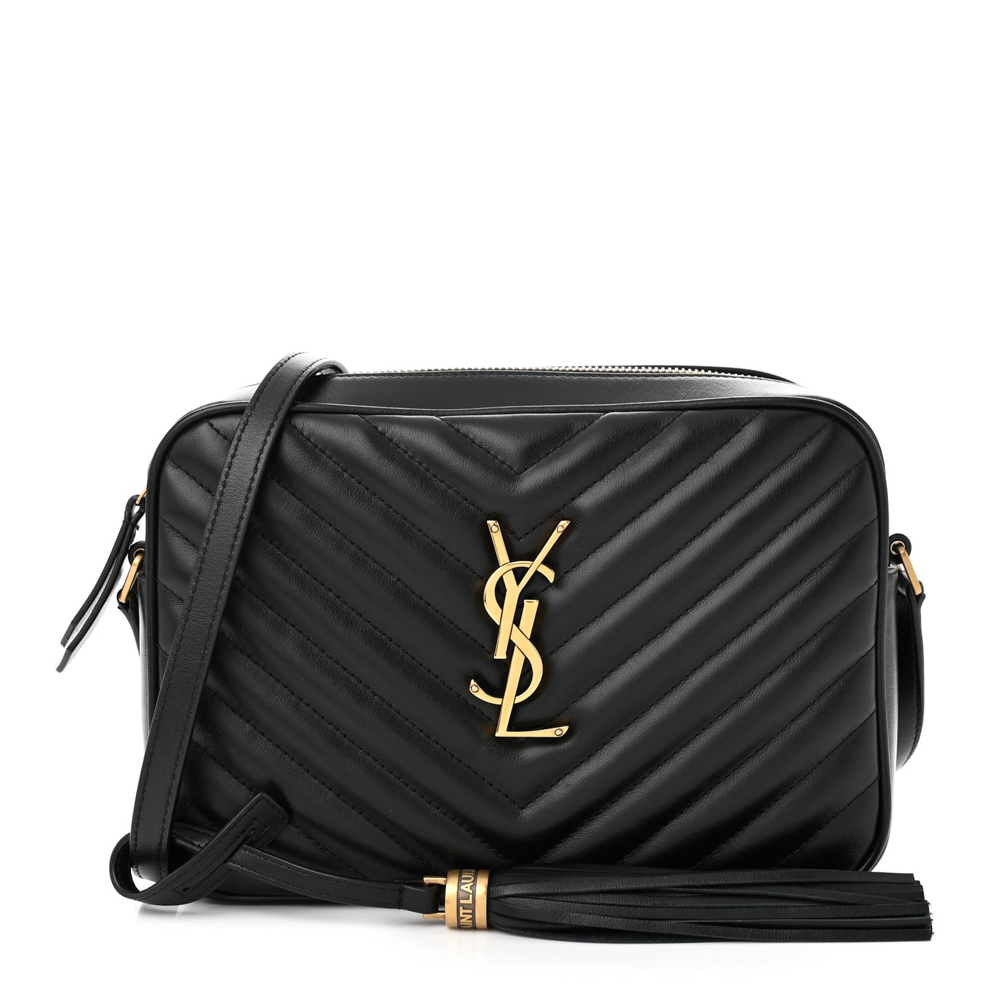 Calfskin Matelasse Monogram Lou Camera Bag Black