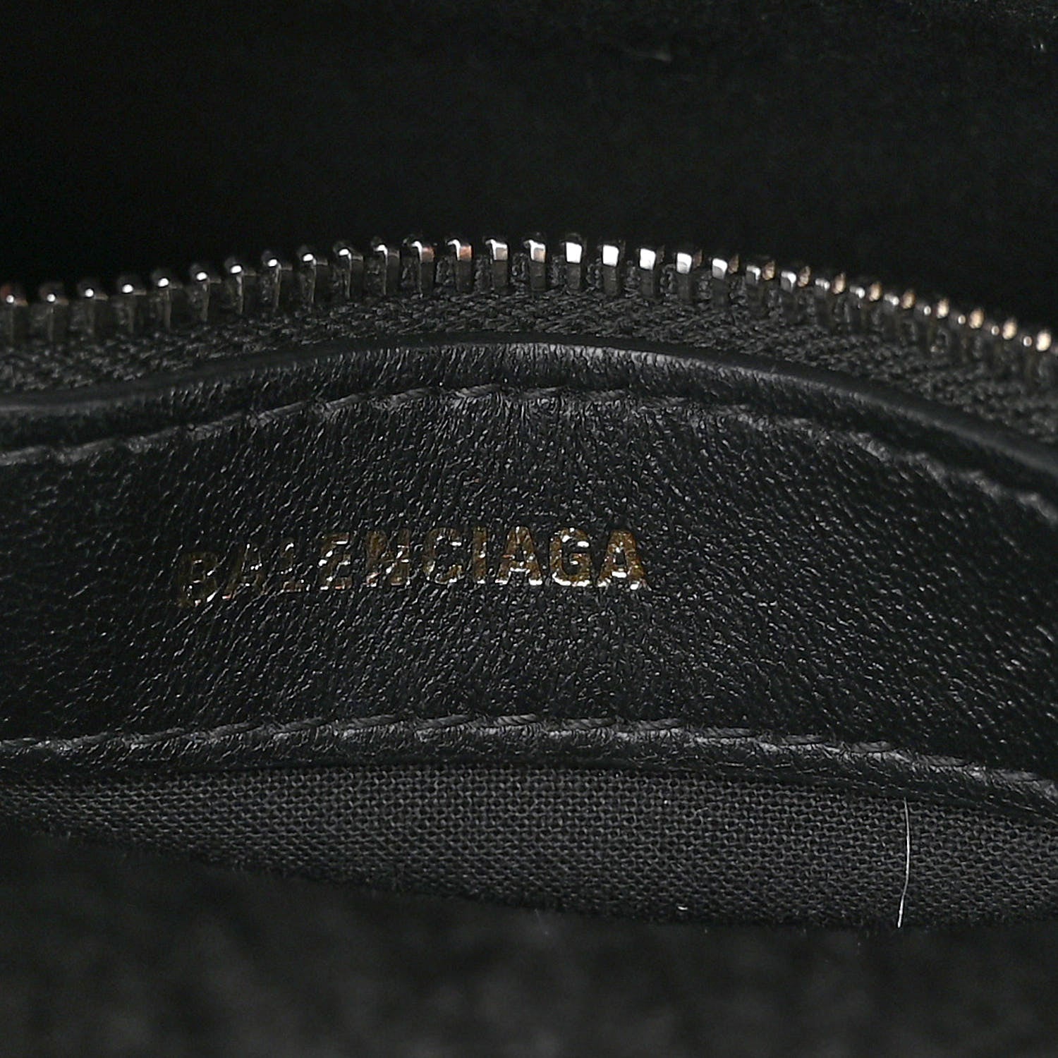 Balenciaga Shiny Calfskin Logo Crocodile Embossed S Ville Top Handle Bag Black White 6 of 10