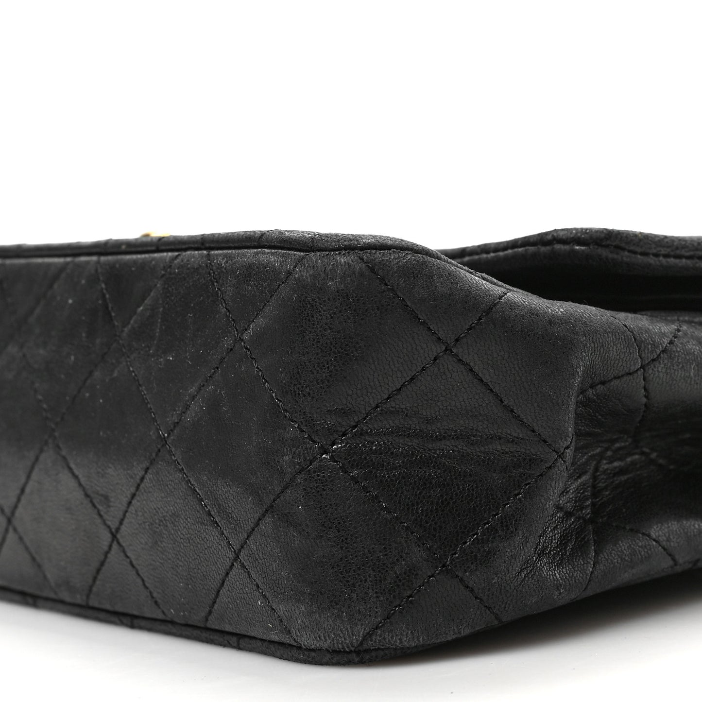 Lambskin Quilted Small Double Flap Black