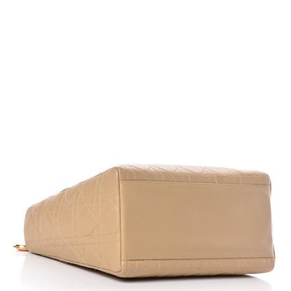 Christian Dior Lambskin Cannage Medium Lady Dior Beige 4 of 11