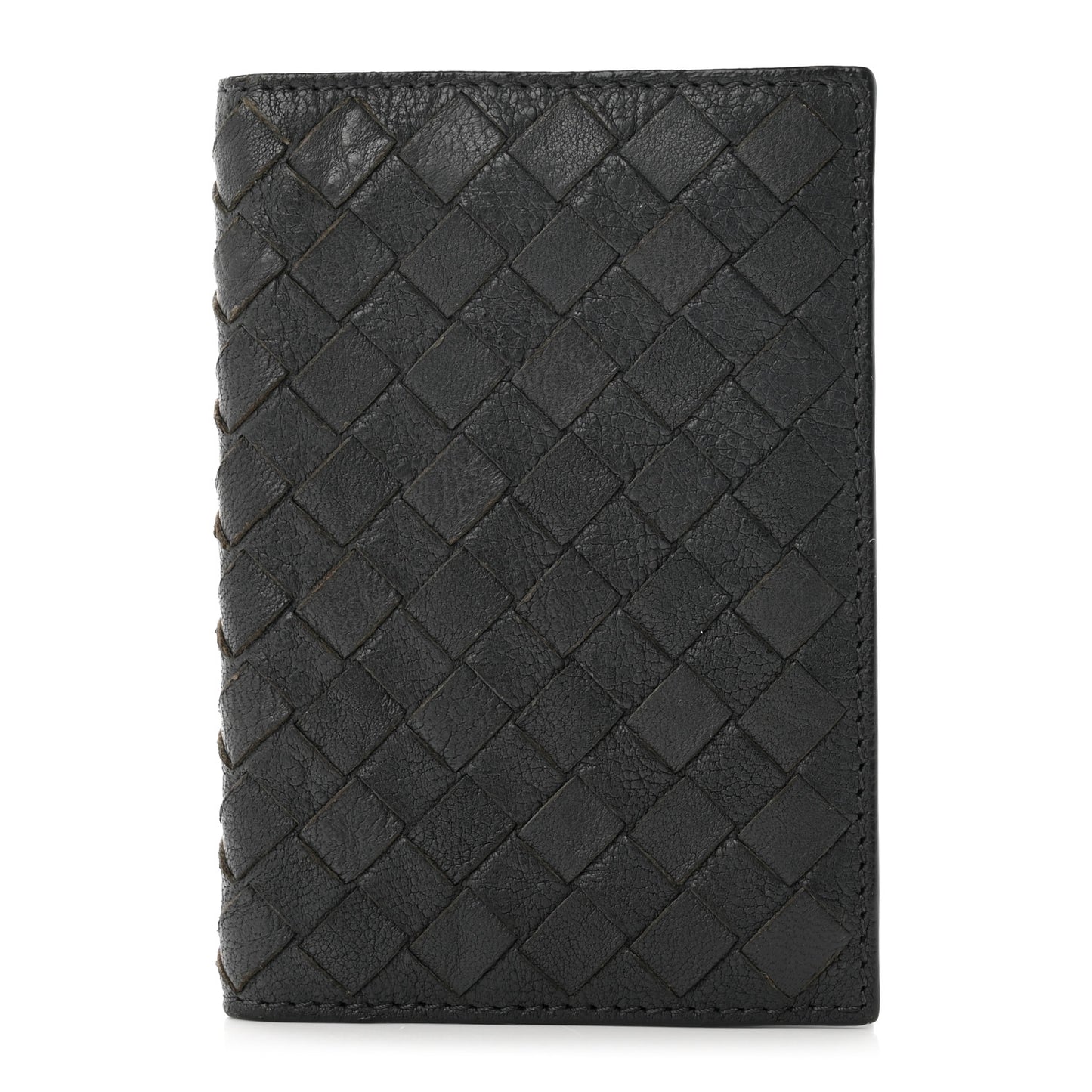 Nappa Intrecciato Bi-Fold Card Holder ID Wallet Black