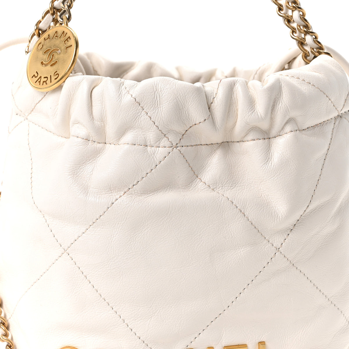 Chanel Shiny Calfskin Quilted Mini Chanel 22 White 7 of 9