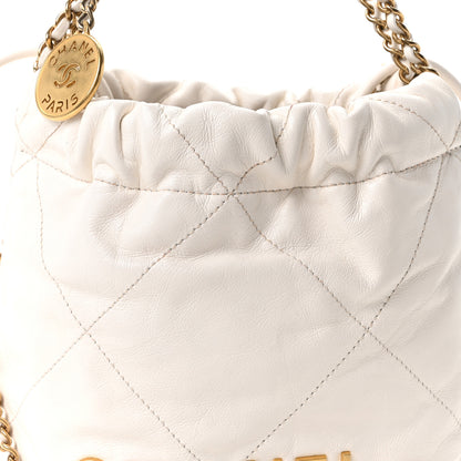 Chanel Shiny Calfskin Quilted Mini Chanel 22 White 7 of 9