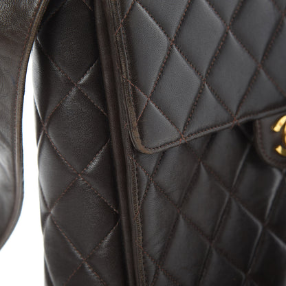 Chanel Lambskin Quilted Flap Shoulder Bag Dark Brown 17 of 17