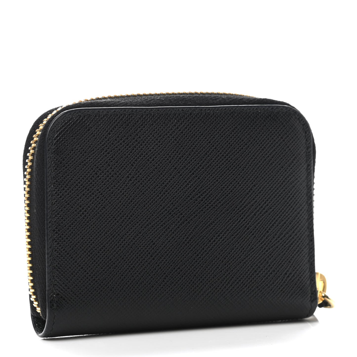 Saffiano Compact Bow Embellished Zip Around Wallet Black Pale Pink