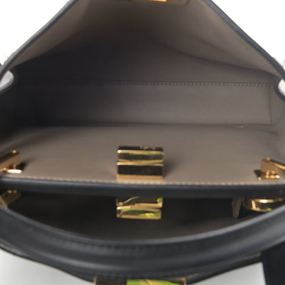 Fendi Vitello Tahiti Burro Medium Peekaboo Iconic Essentially Satchel Black Corda 6 of 11