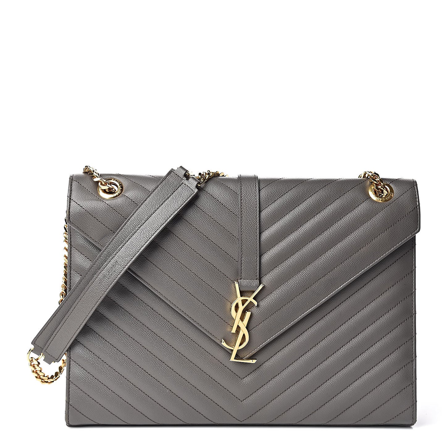 Grain De Poudre Matelasse Chevron Large Monogram Satchel Earth