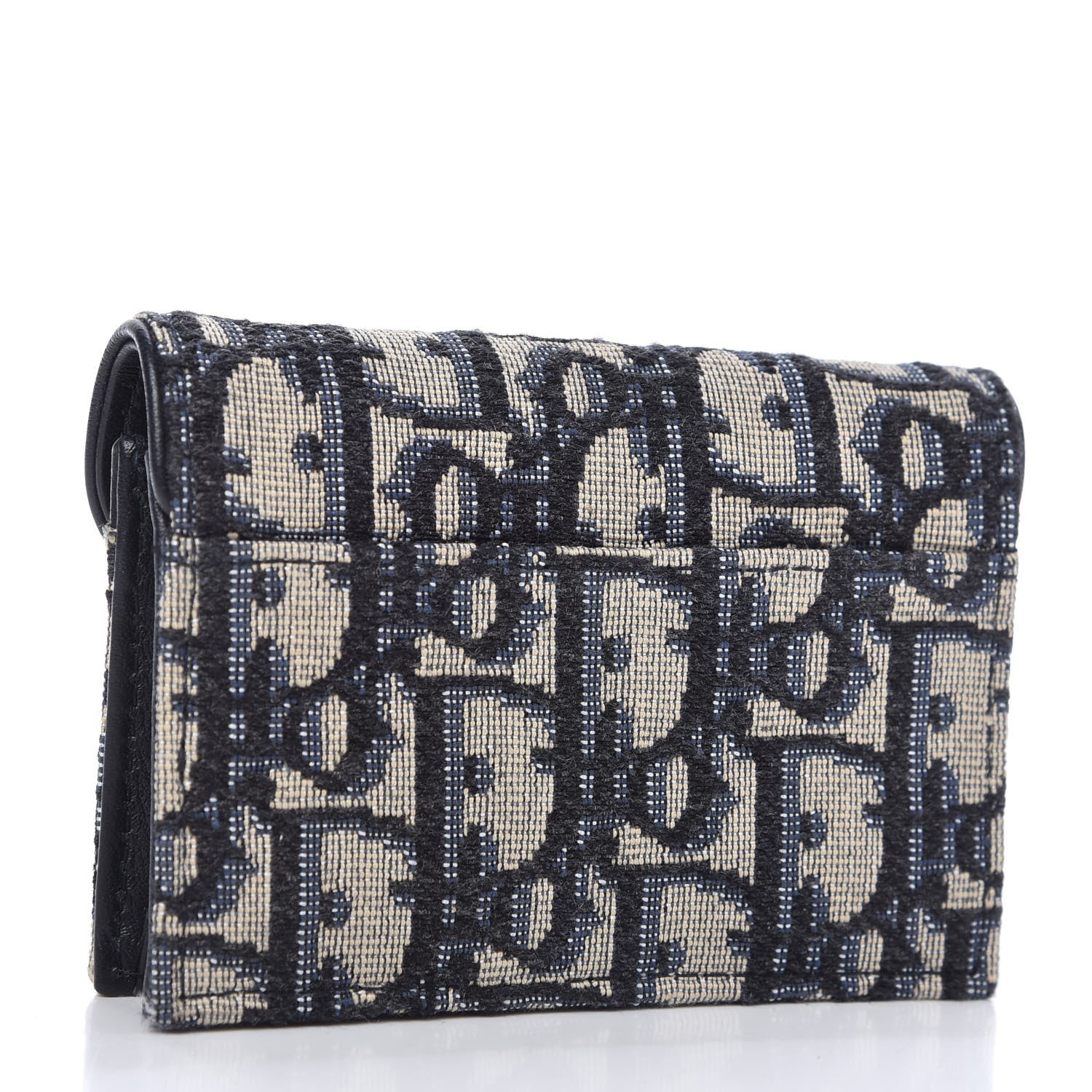 Christian Dior Oblique Saddle Card Holder Blue 3 of 7