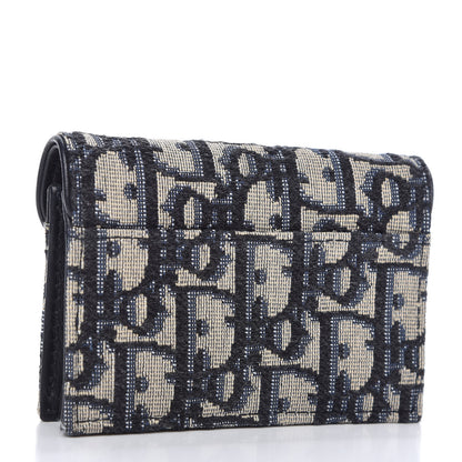 Christian Dior Oblique Saddle Card Holder Blue 3 of 7