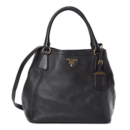 Prada Vitello Daino Shoulder Bag Black 1 of 11