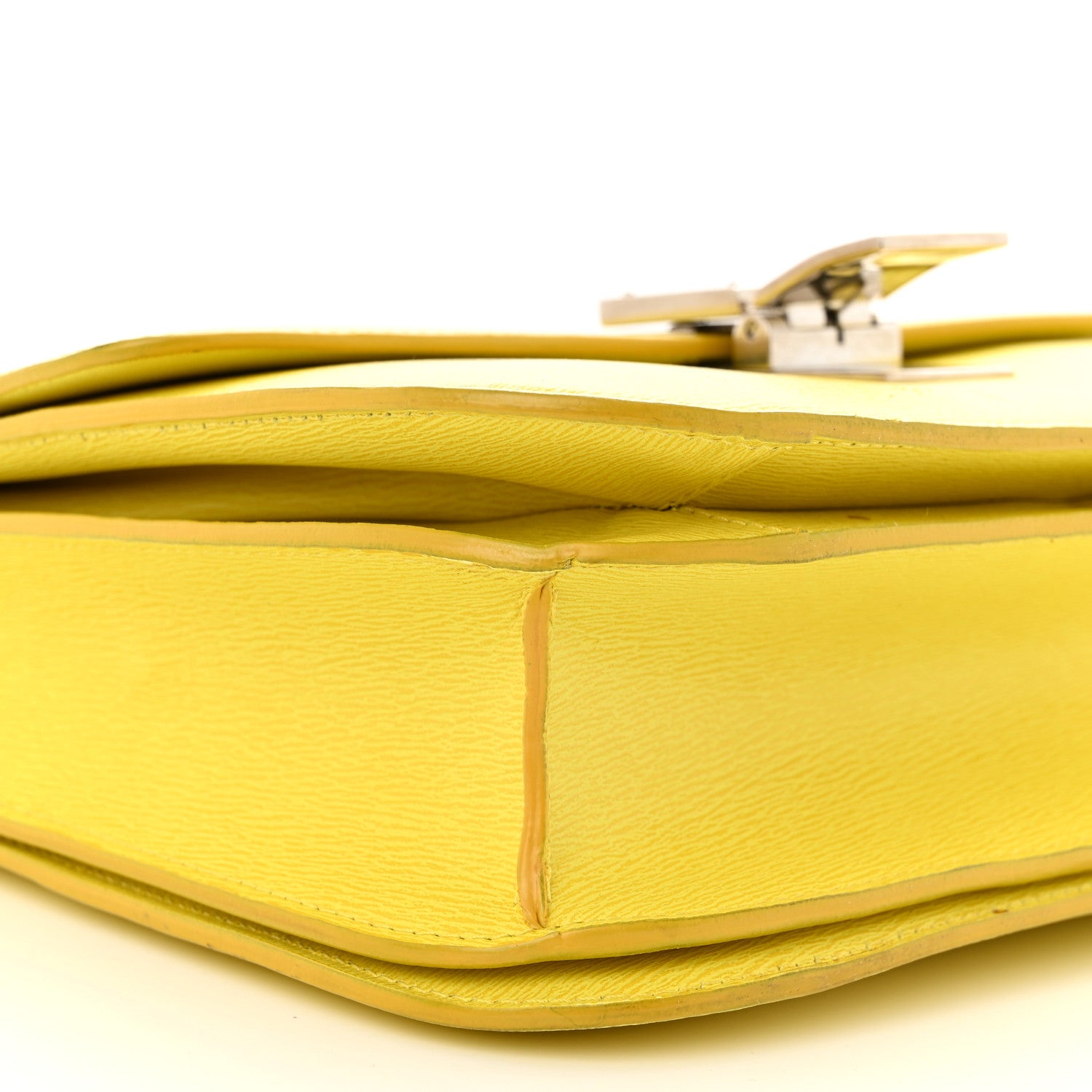 Celine Liege Calfskin Medium Classic Box Flap Bag Fluo Yellow 9 of 13