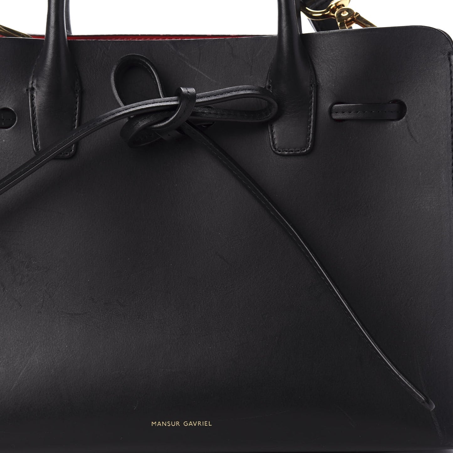 Vegetable Tanned Calfskin Mini Mini Sun Bag Black Flamma