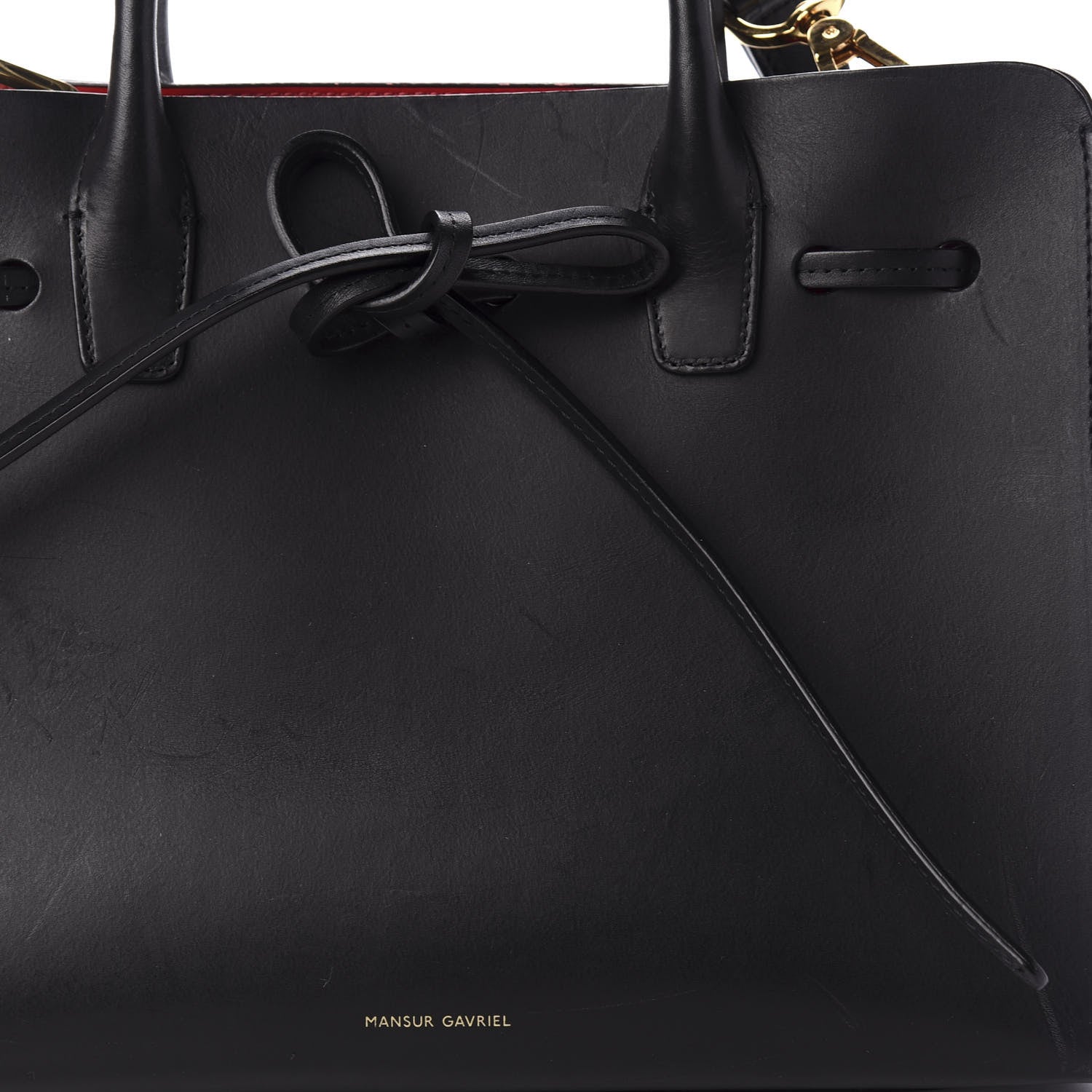 Mansur Gavriel Vegetable Tanned Calfskin Mini Mini Sun Bag Black Flamma 9 of 10