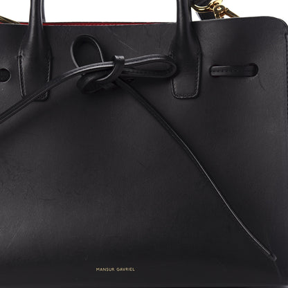 Mansur Gavriel Vegetable Tanned Calfskin Mini Mini Sun Bag Black Flamma 9 of 10