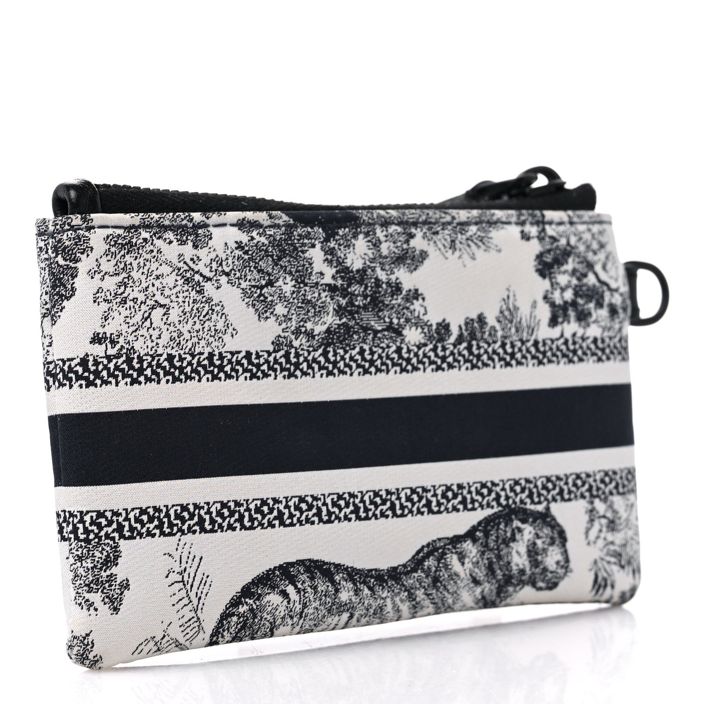 Technical Fabric Embroidered Toile De Jouy DiorTravel Coin Pouch Blue
