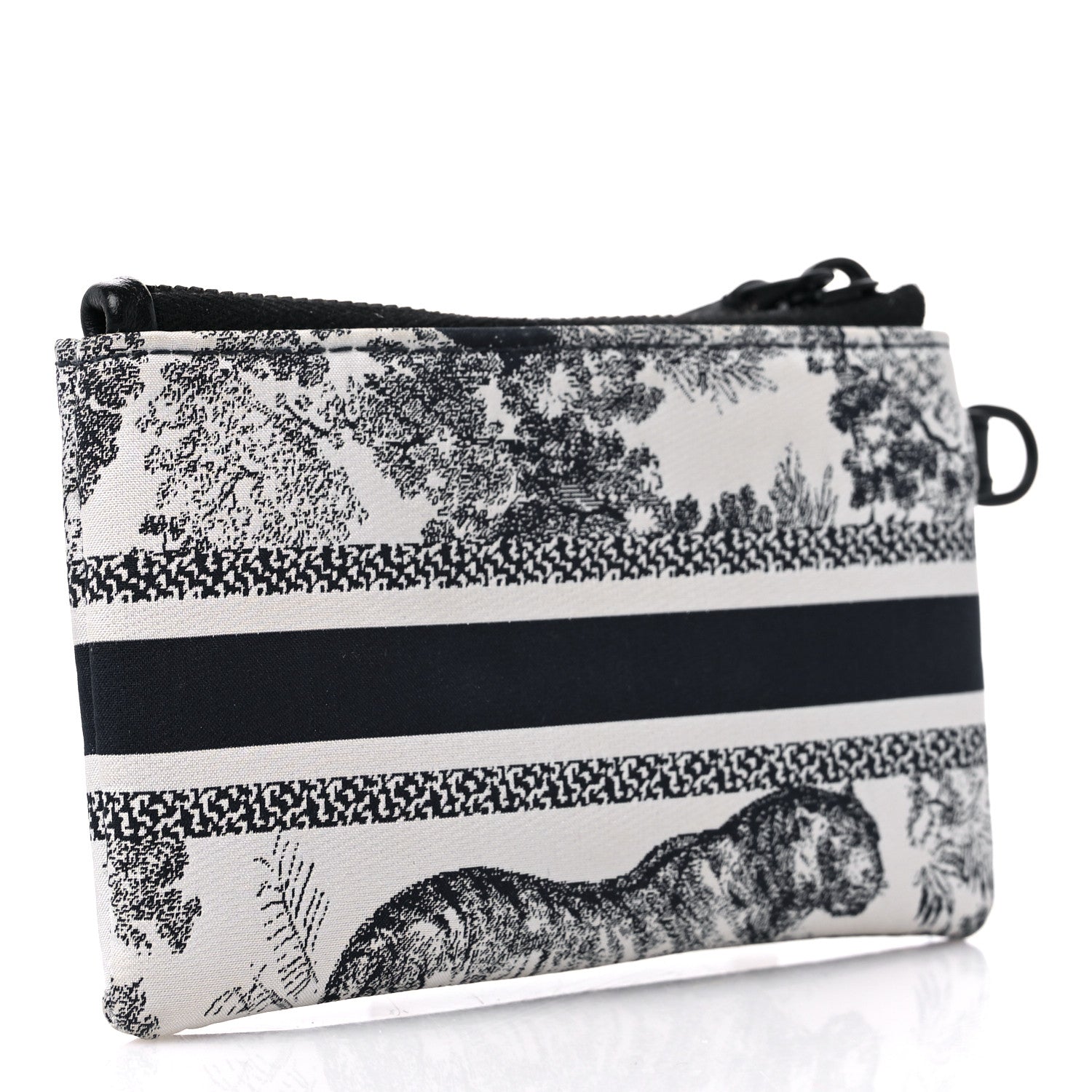 Christian Dior Technical Fabric Embroidered Toile De Jouy DiorTravel Coin Pouch Blue 3 of 7