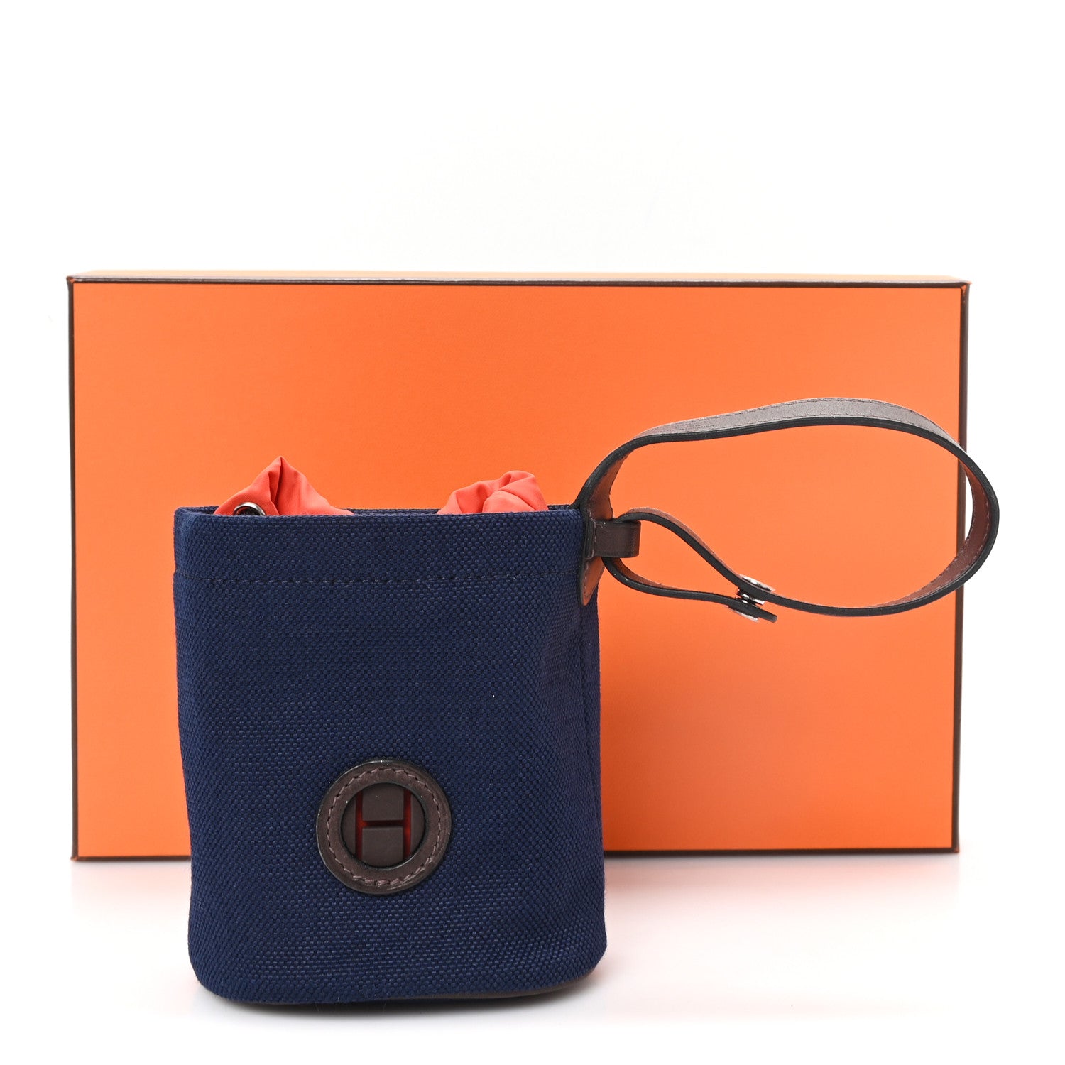 Hermes Coated Canvas On-the-Go Dog Pouch Navy 8 of 8