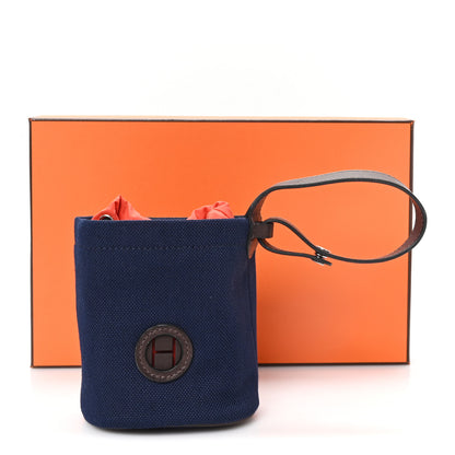 Hermes Coated Canvas On-the-Go Dog Pouch Navy 8 of 8