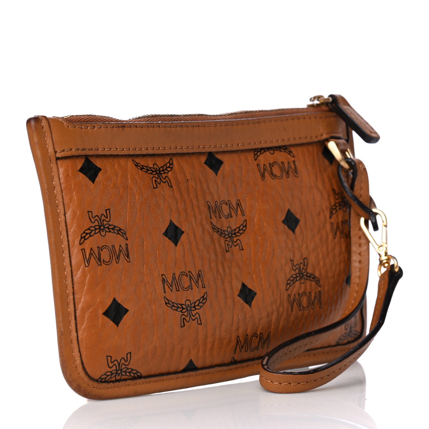 Visetos Wristlet Zip Pouch Cognac