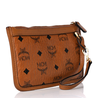 MCM Visetos Wristlet Zip Pouch Cognac 3 of 11
