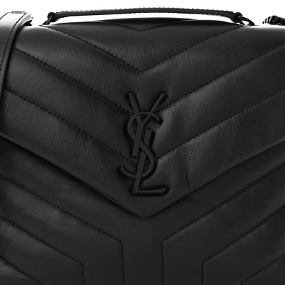 Saint Laurent Calfskin Y Quilted Monogram Monochrome Small Loulou Chain Satchel Black 8 of 11