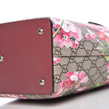 Gucci GG Supreme Monogram Blooms Linea A Foldover Tote Beige Multicolor Dry Rose 10 of 10