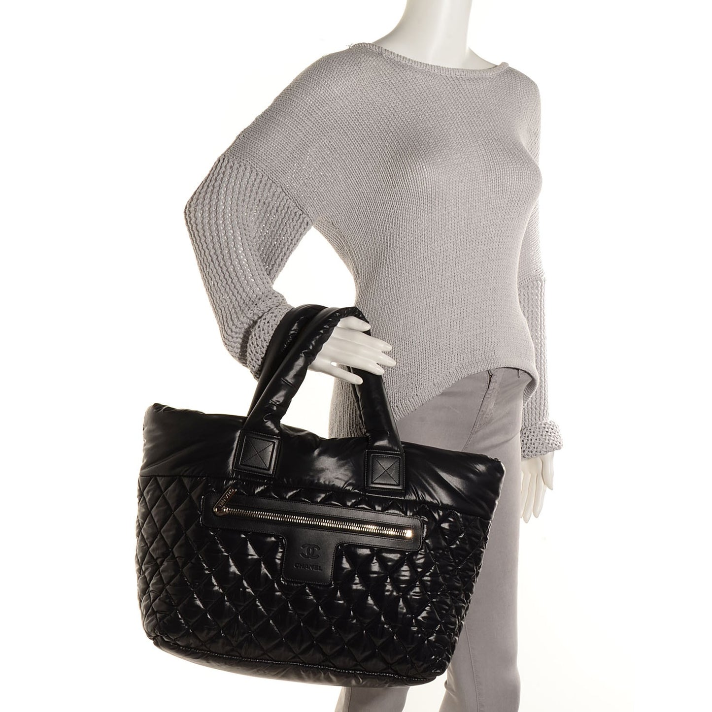 Nylon Coco Cocoon Large Tote Black