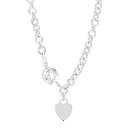 Tiffany Sterling Silver Heart Tag Toggle Necklace 1 of 5
