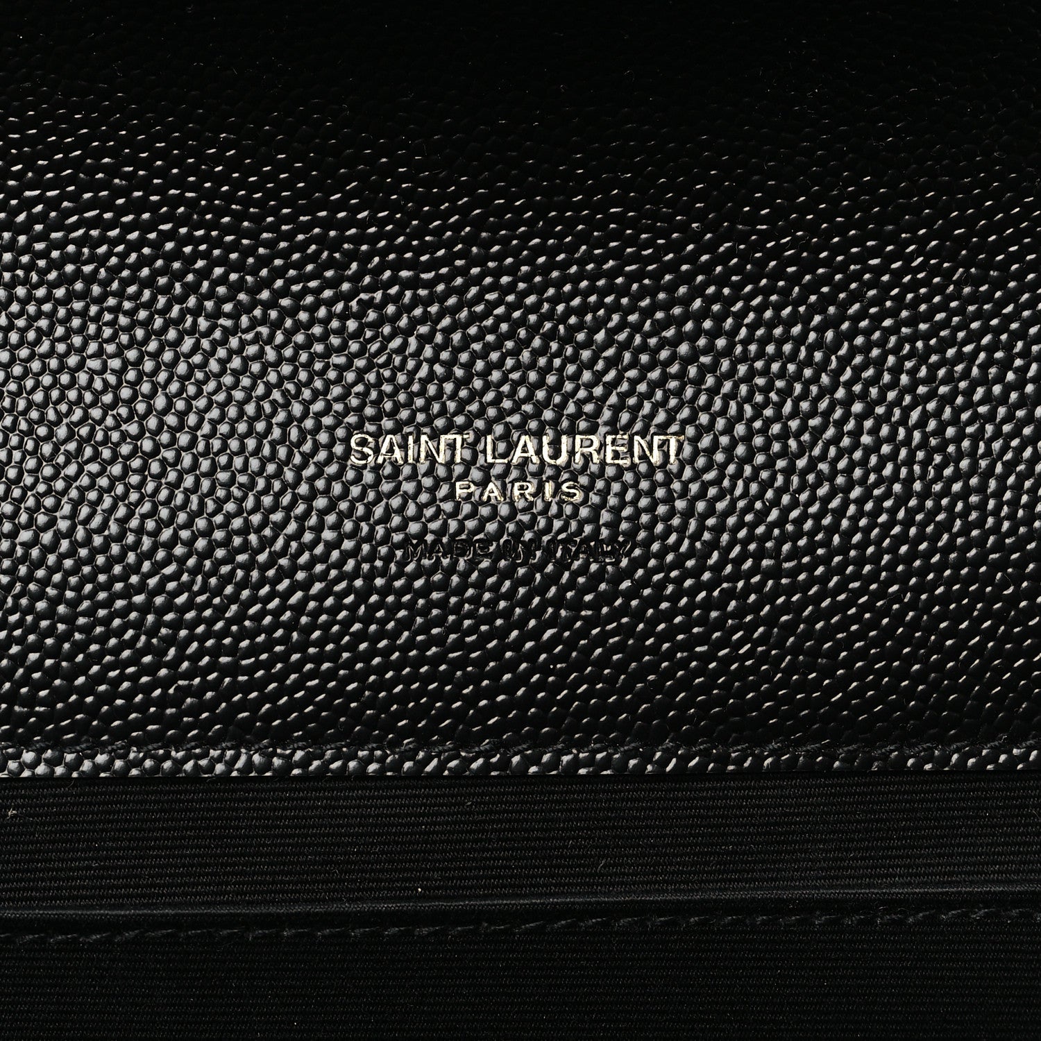 Saint Laurent Grain De Poudre Textured Mixed Matelasse Triquilt Monogram Clutch Black 6 of 10
