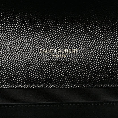 Saint Laurent Grain De Poudre Textured Mixed Matelasse Triquilt Monogram Clutch Black 6 of 10