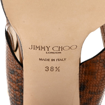 Jimmy Choo Patent Snake Printed AIX 85 Sandals 38.5 Cuoio 7 of 8