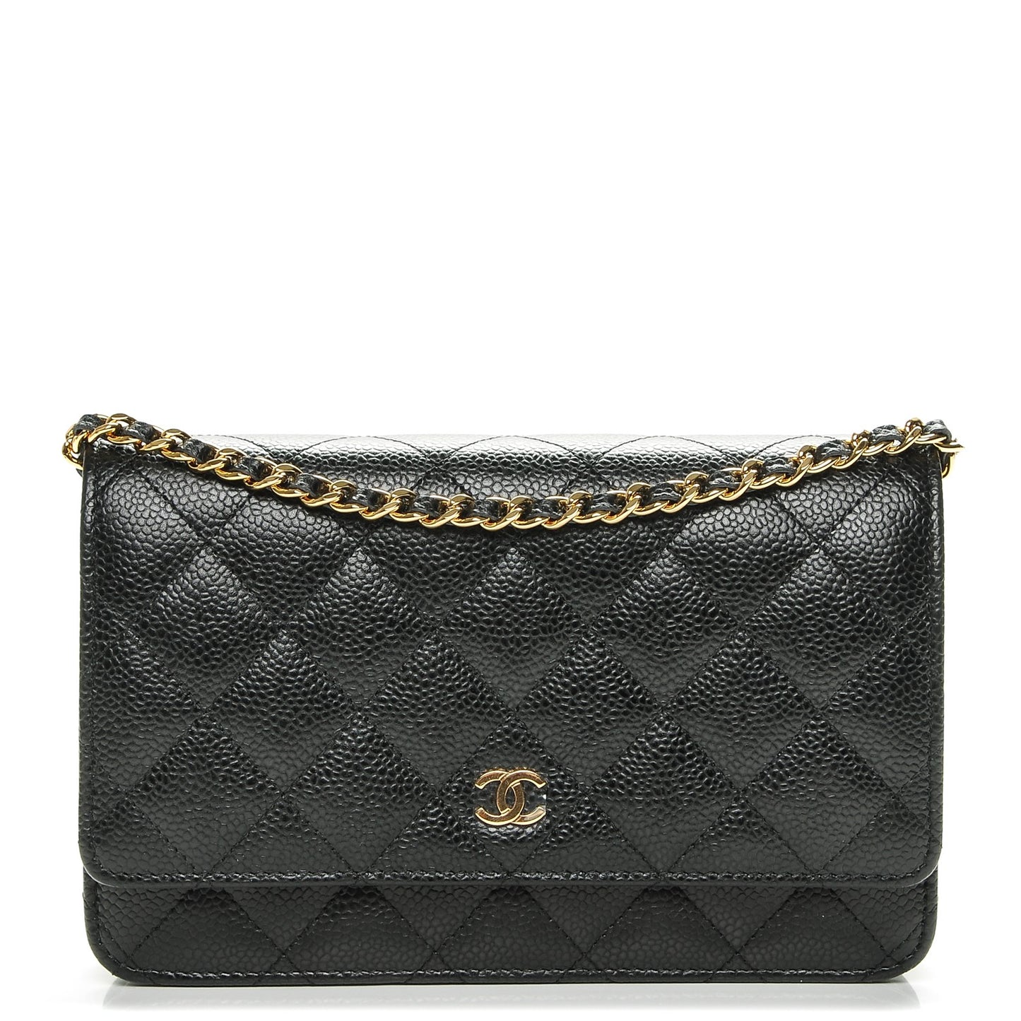 Caviar Quilted Wallet On Chain WOC Black