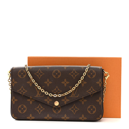 Louis Vuitton Monogram Pochette Felicie Chain Wallet Fuchsia 14 of 14