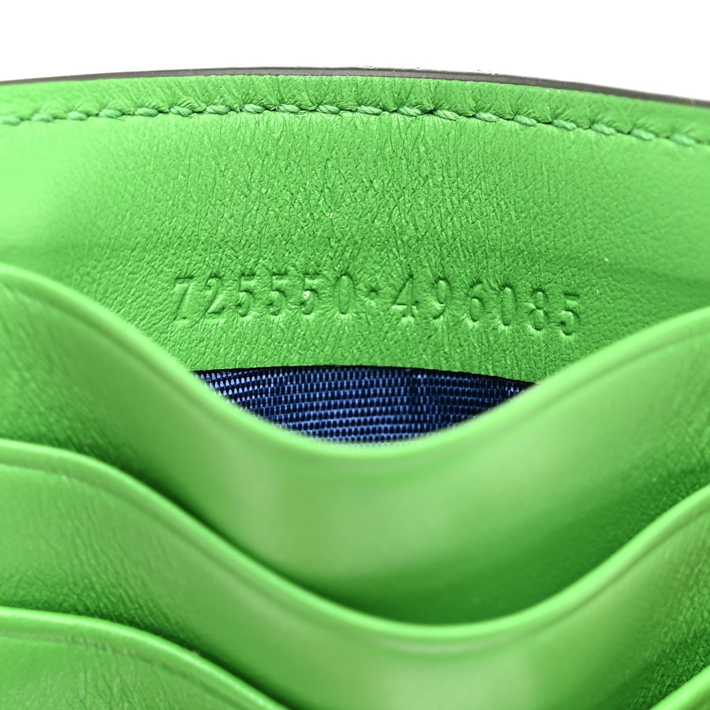 Calfskin GG Tennis Bi-Color Embossed Zip Wallet Joy Green Joy Blue