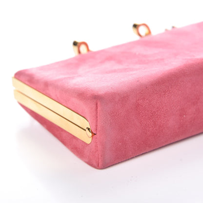 Jimmy Choo Suede Celeste Logo Clutch Pink Gold 9 of 13