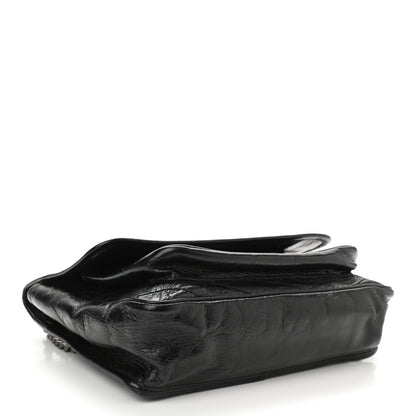 Saint Laurent Crinkled Calfskin Matelasse Monogram Medium Niki Chain Satchel Black 4 of 10