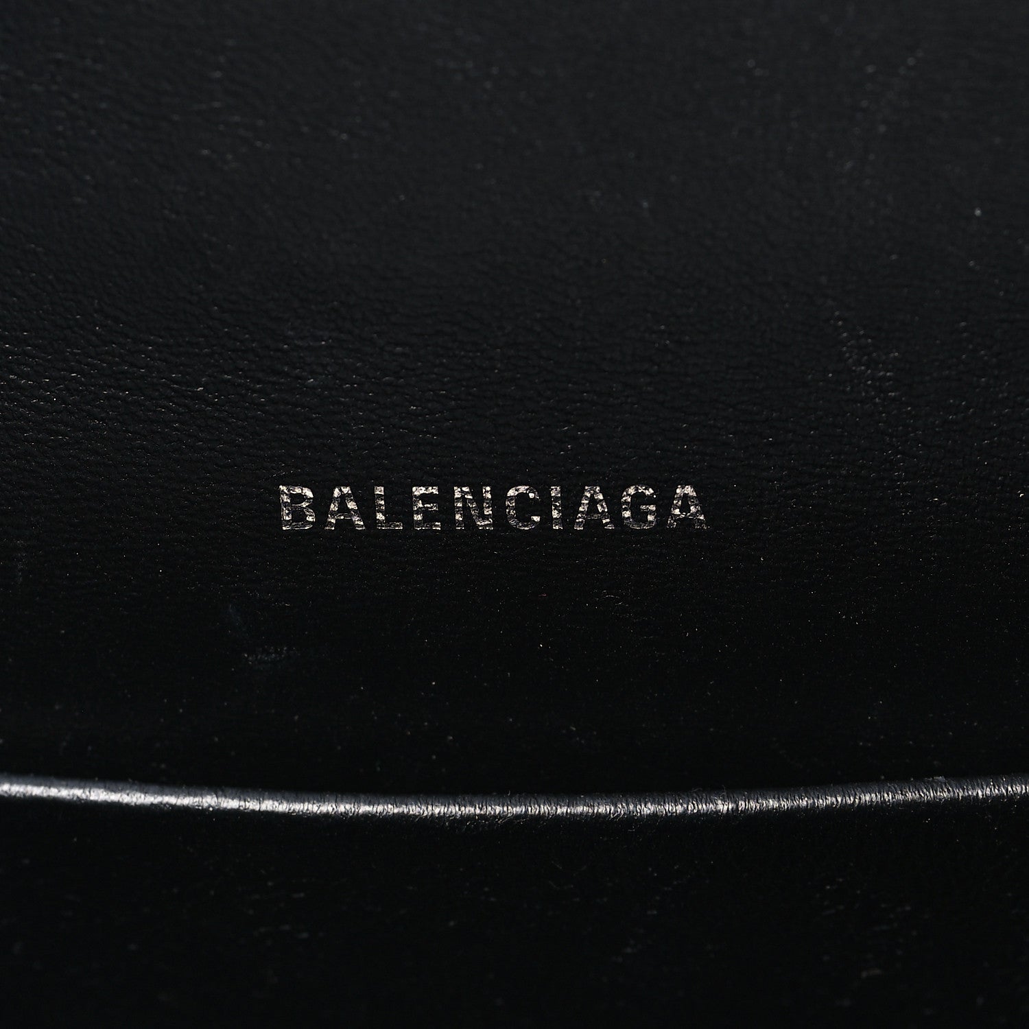 Balenciaga Shiny Calfskin Monochrome Crocodile Embossed Hourglass Chain Bag XS Black 6 of 8