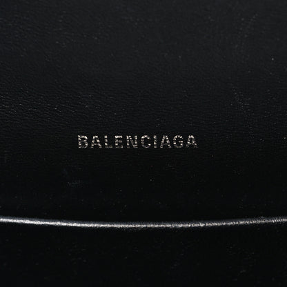 Balenciaga Shiny Calfskin Monochrome Crocodile Embossed Hourglass Chain Bag XS Black 6 of 8