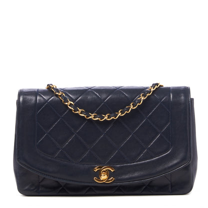 Chanel Lambskin Quilted Medium Single Flap Navy 1 of 13