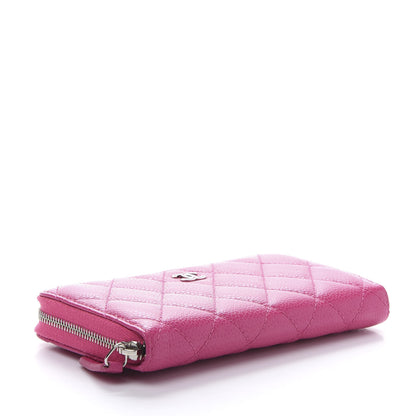 Chanel Caviar Quilted Medium Zip Around Wallet Pink 4 of 10