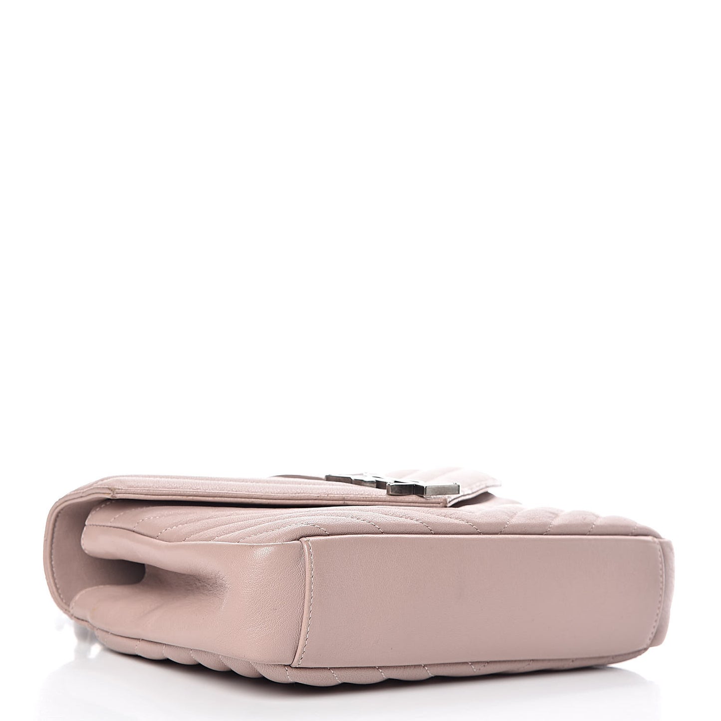 Sheepskin Matelasse Chevron Monogram Medium College Bag Rose Poudre