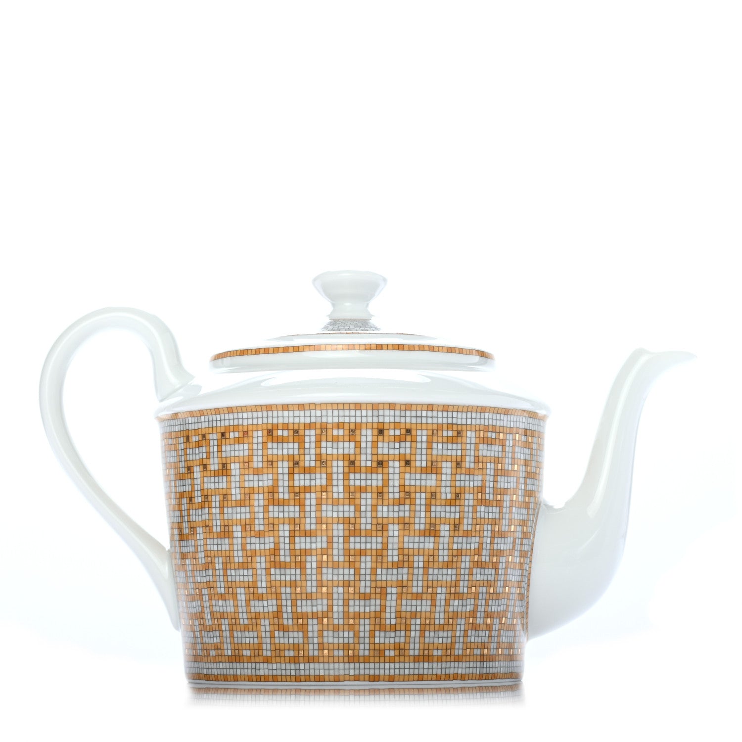 Hermes Porcelain 24 Gold Mosaique Teapot 1 of 7