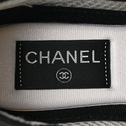 Chanel Suede Calfskin Mixed Fibers CC Sneakers 36 Beige Yellow Light Blue 7 of 11