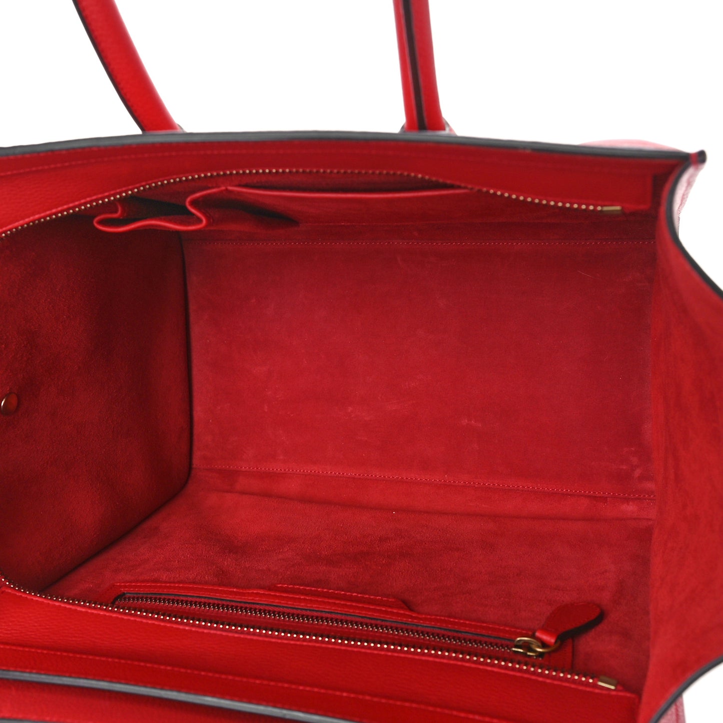 Drummed Calfskin Mini Luggage Coquelicot