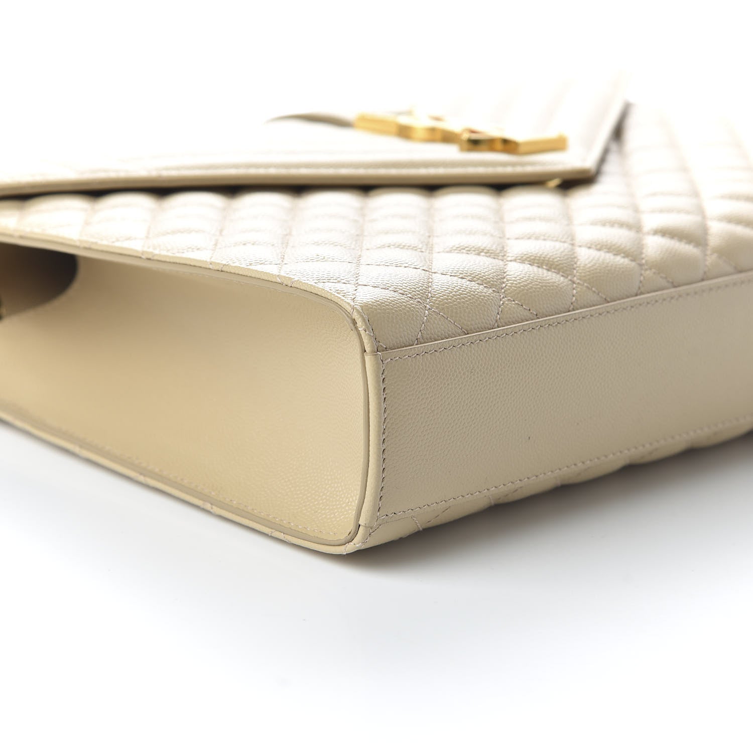 Saint Laurent Grain De Poudre Large Tri-Quilt Monogram Satchel Nude Powder 6 of 9