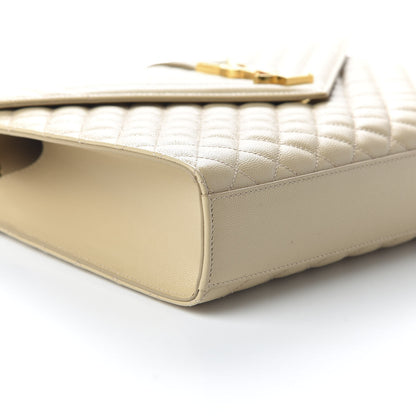 Saint Laurent Grain De Poudre Large Tri-Quilt Monogram Satchel Nude Powder 6 of 9