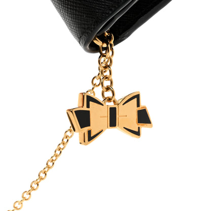 Prada Saffiano Metal Continental Flap Wallet Black 8 of 8