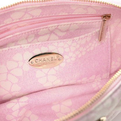 Chanel Printed Denim Quilted Large Hobo Bag Light Pink White 6 of 11