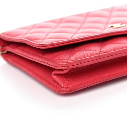 Chanel Caviar Quilted Wallet On Chain WOC Dark Pink 10 of 22