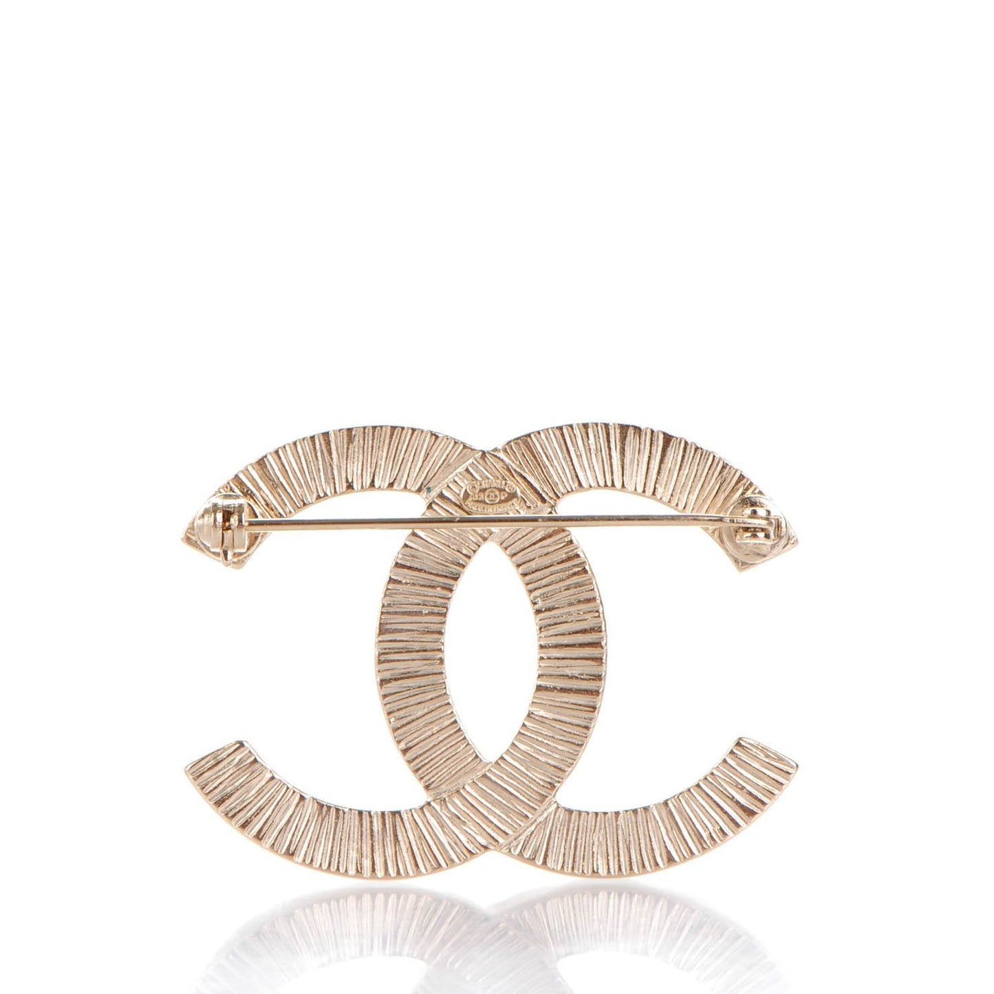 Pearl Large CC Brooch Gold
